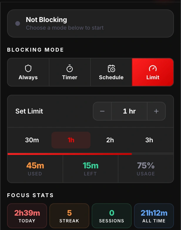 DeTube Daily Limit